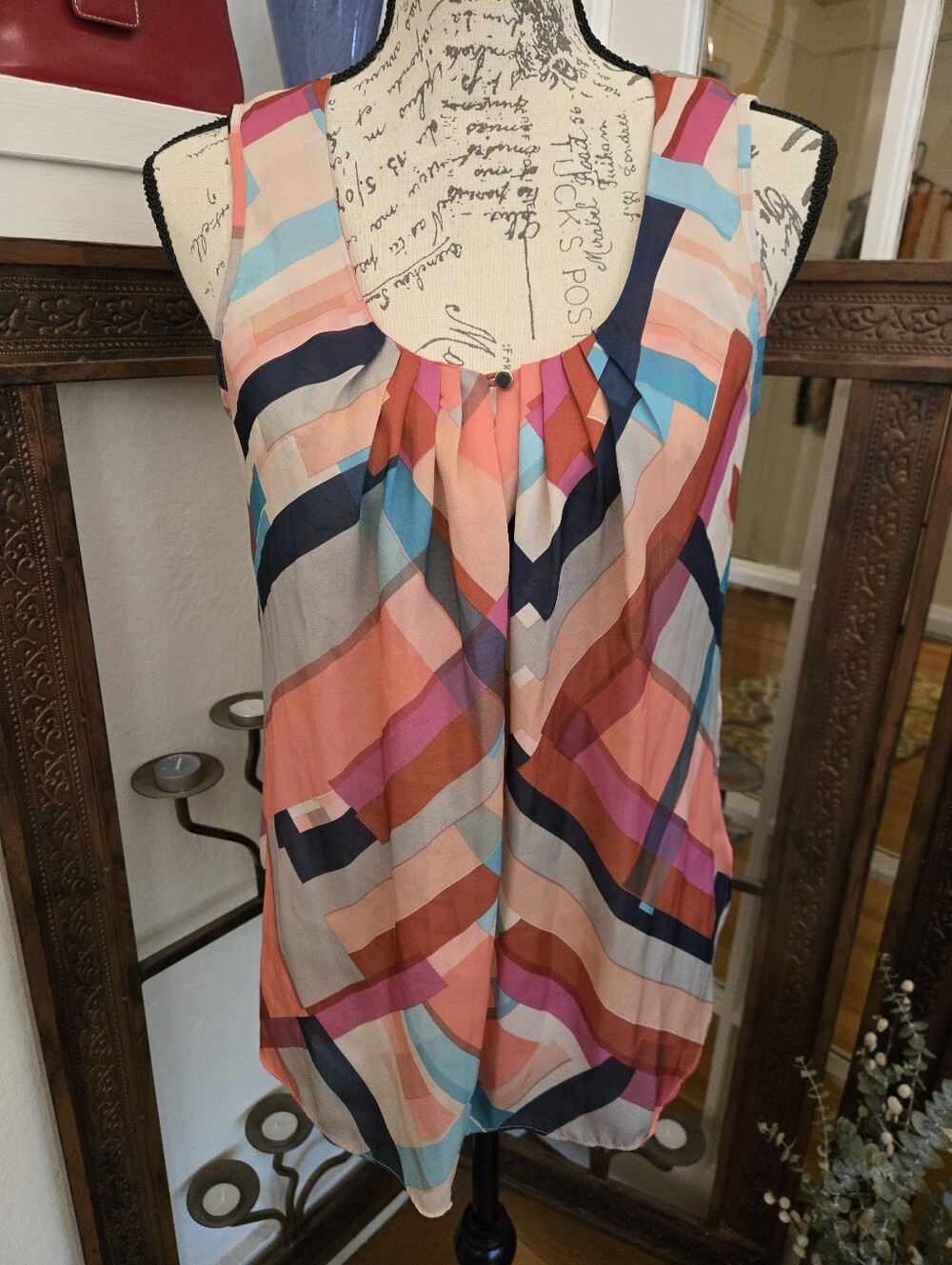 3 For $20: Liz Claiborne Geometric Tank Blouse, Sz S